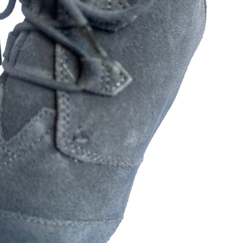 TOMS Kala Grey Suede Wedge Ankle Bootie Boots - Picture 6 of 6